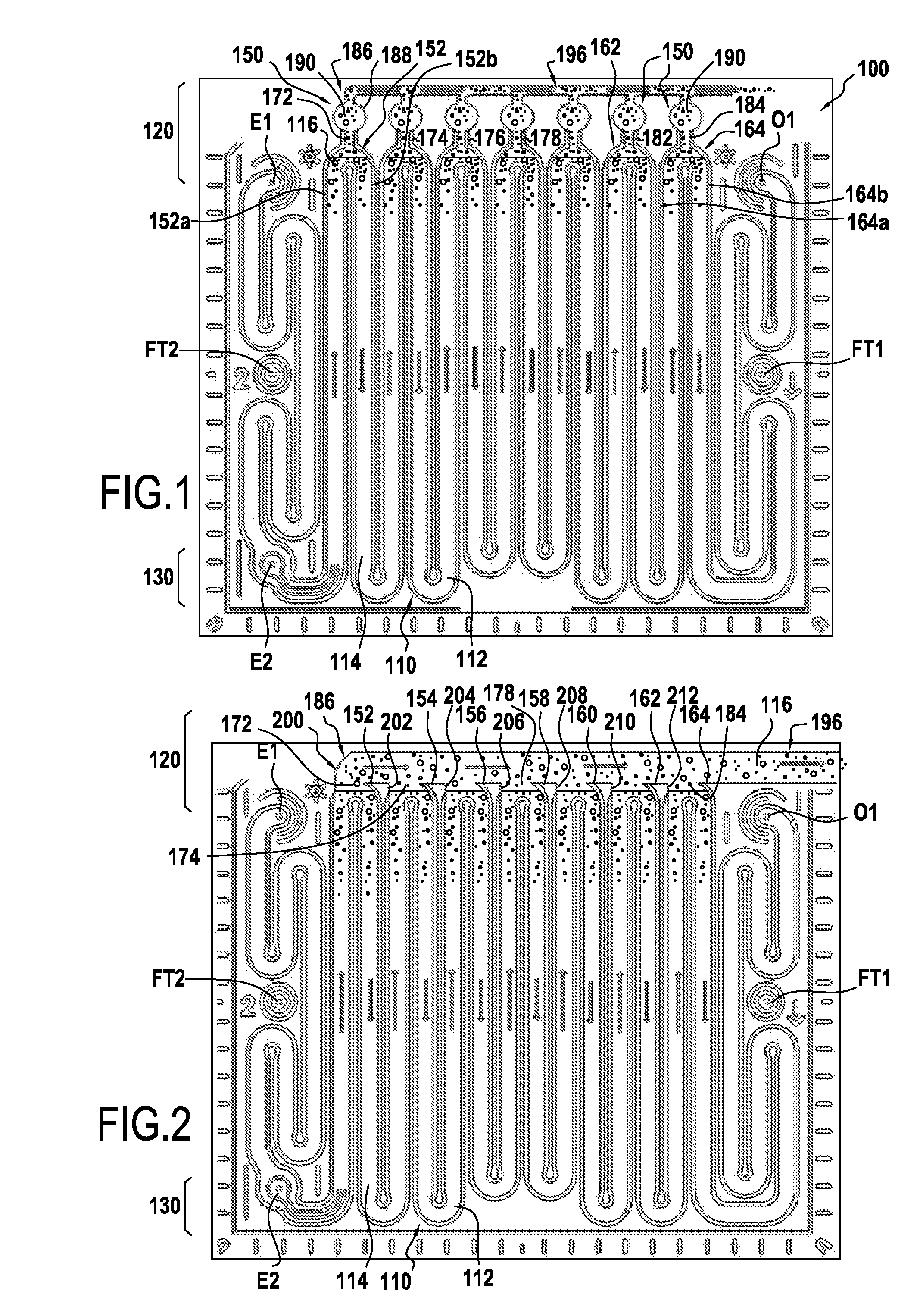 Microreactor device having an essentially vertical or inclined upper portion comprising means for collection and removal of gas formed in situ during a liquid-medium reaction and method