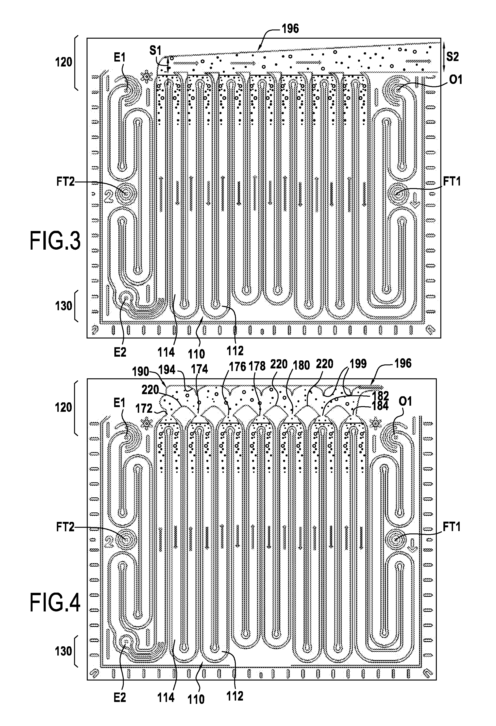 Microreactor device having an essentially vertical or inclined upper portion comprising means for collection and removal of gas formed in situ during a liquid-medium reaction and method