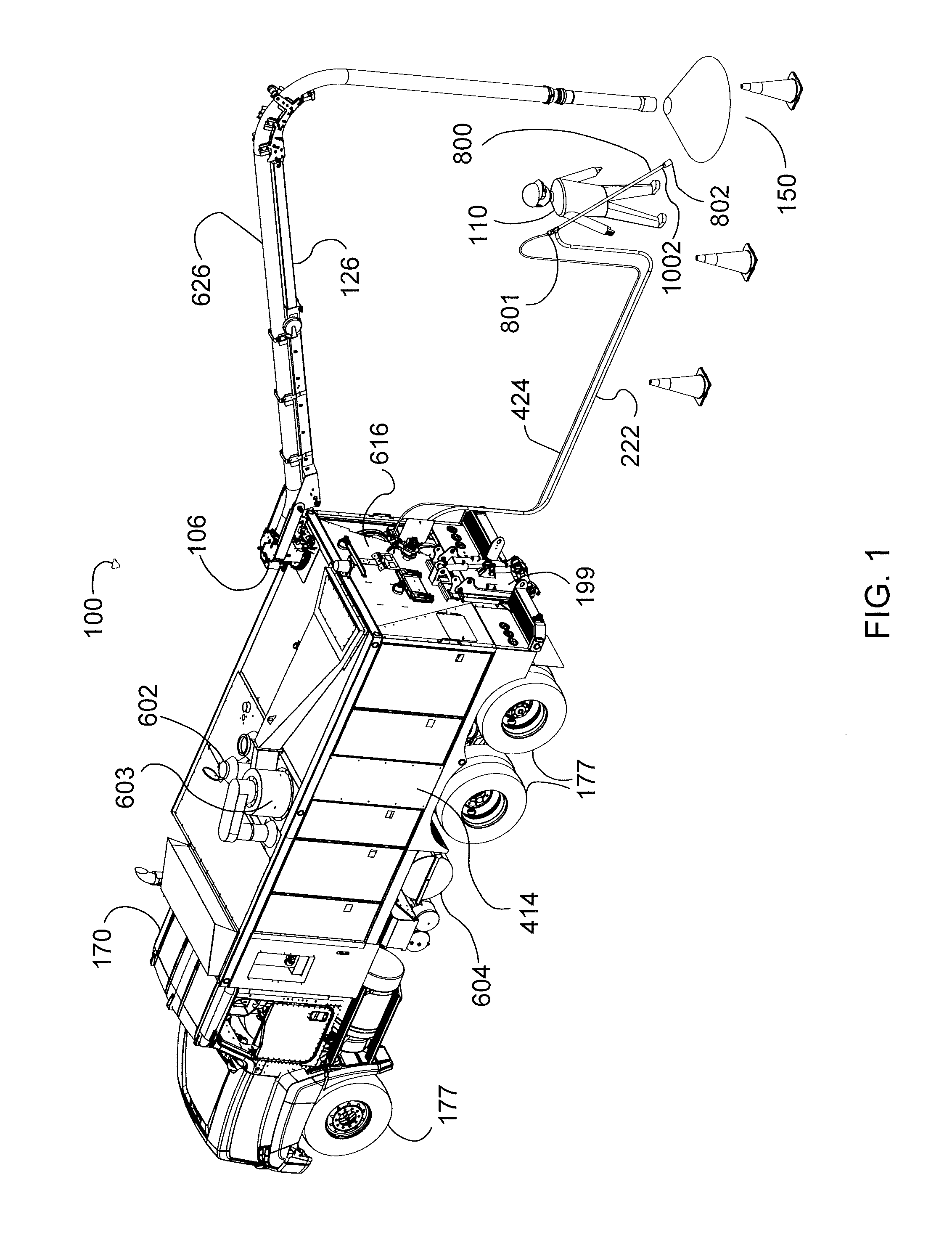 Vacuum unit and truck with air and water