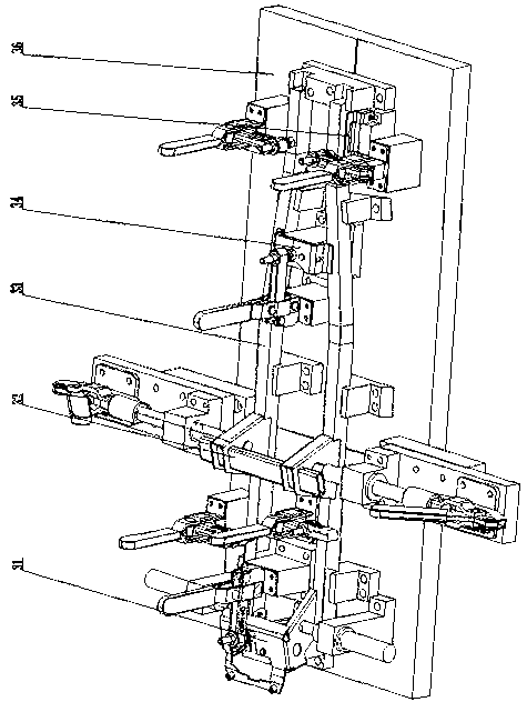 Positioning device of welding fixture for rear main pipe