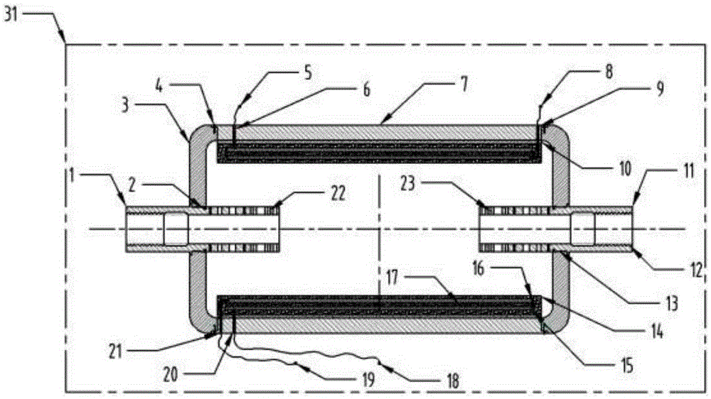 Hydraulic pipeline fluid pulsation attenuation device based on piezoelectric shunt damping technology