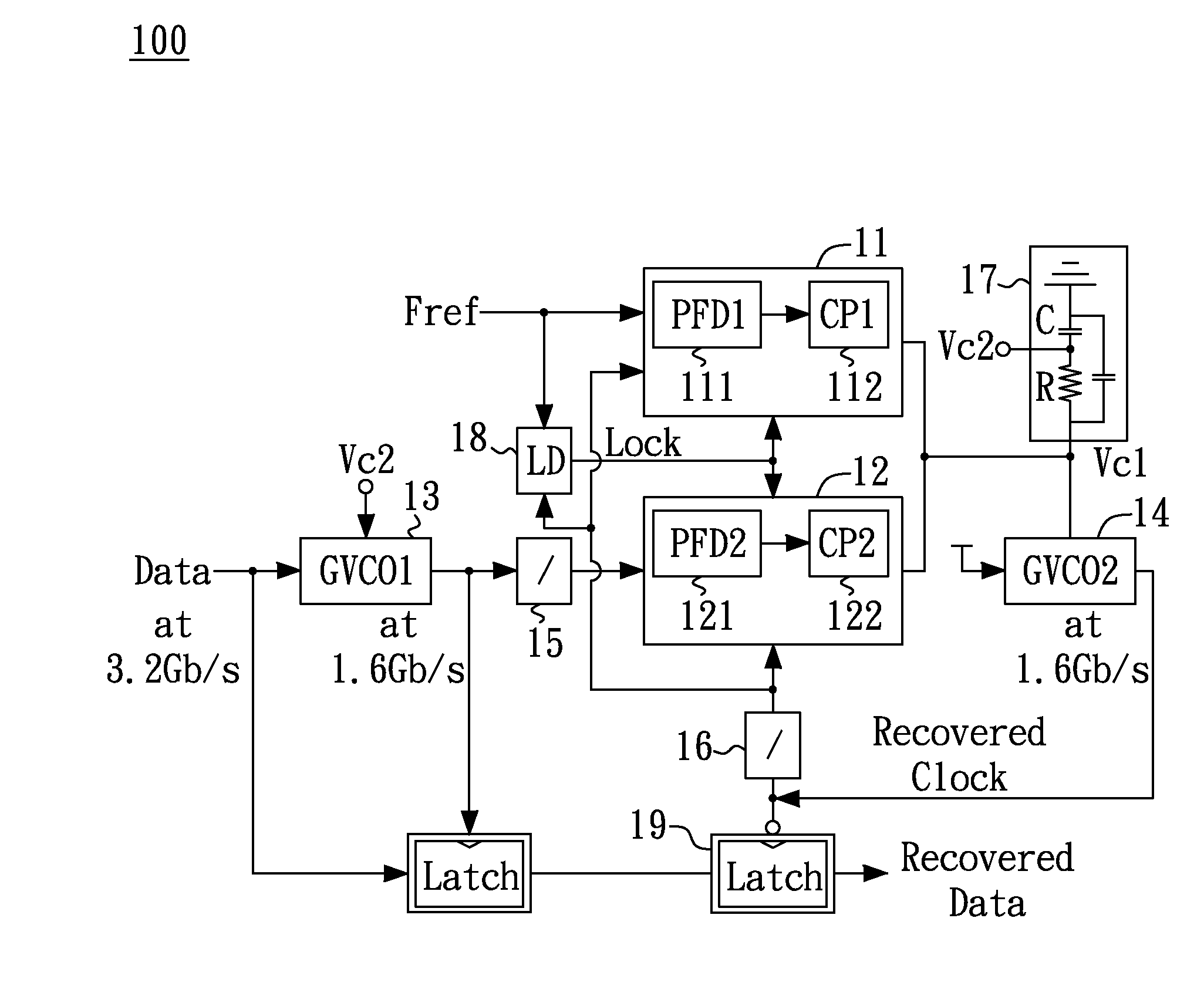 Half-rate clock and data recovery circuit