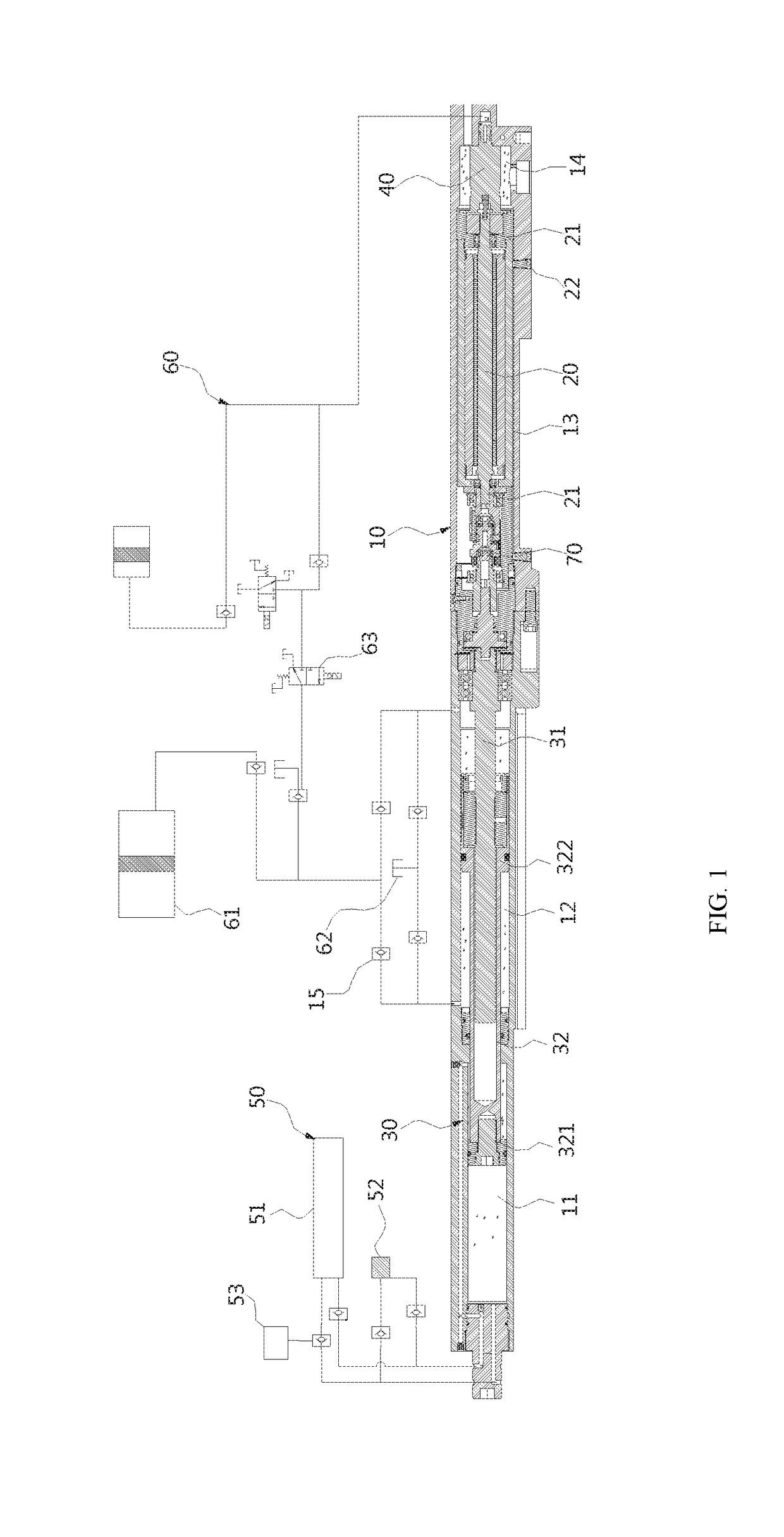 Integrated apparatus for precisely and synchronously controlling amounts of discharged hydraulic oil and fluid using motor