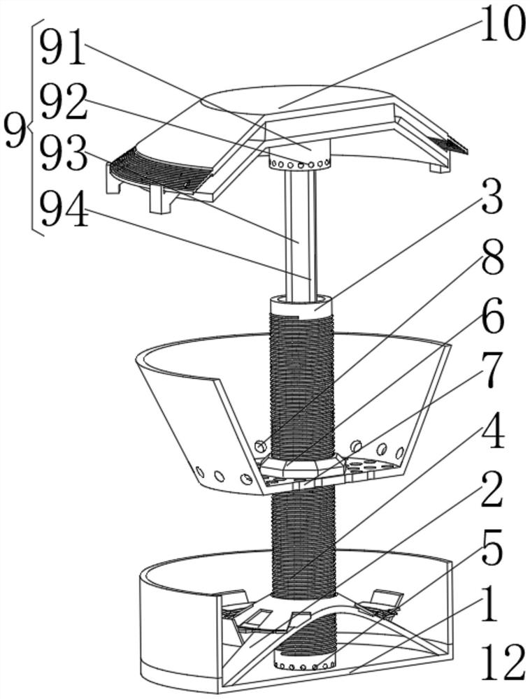 High-temperature sunshade vacuum negative-pressure water spray tower type flowerpot rack