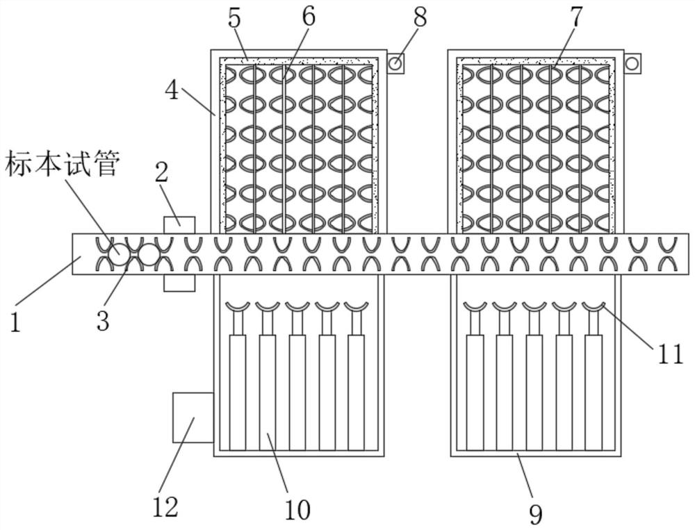 Intelligent distribution device for specimen test tubes and application method of intelligent distribution device