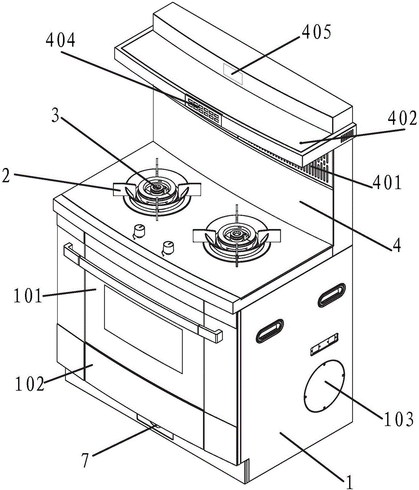 Steaming-baking integrated side sucking integration stove and operation method thereof