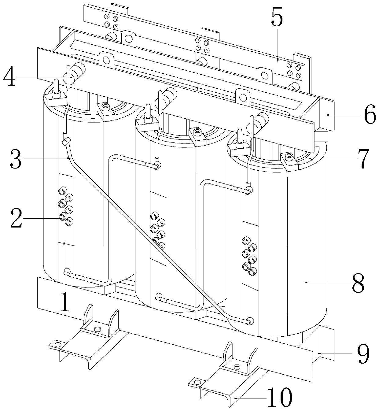 Dry transformer having protection dehumidifying function