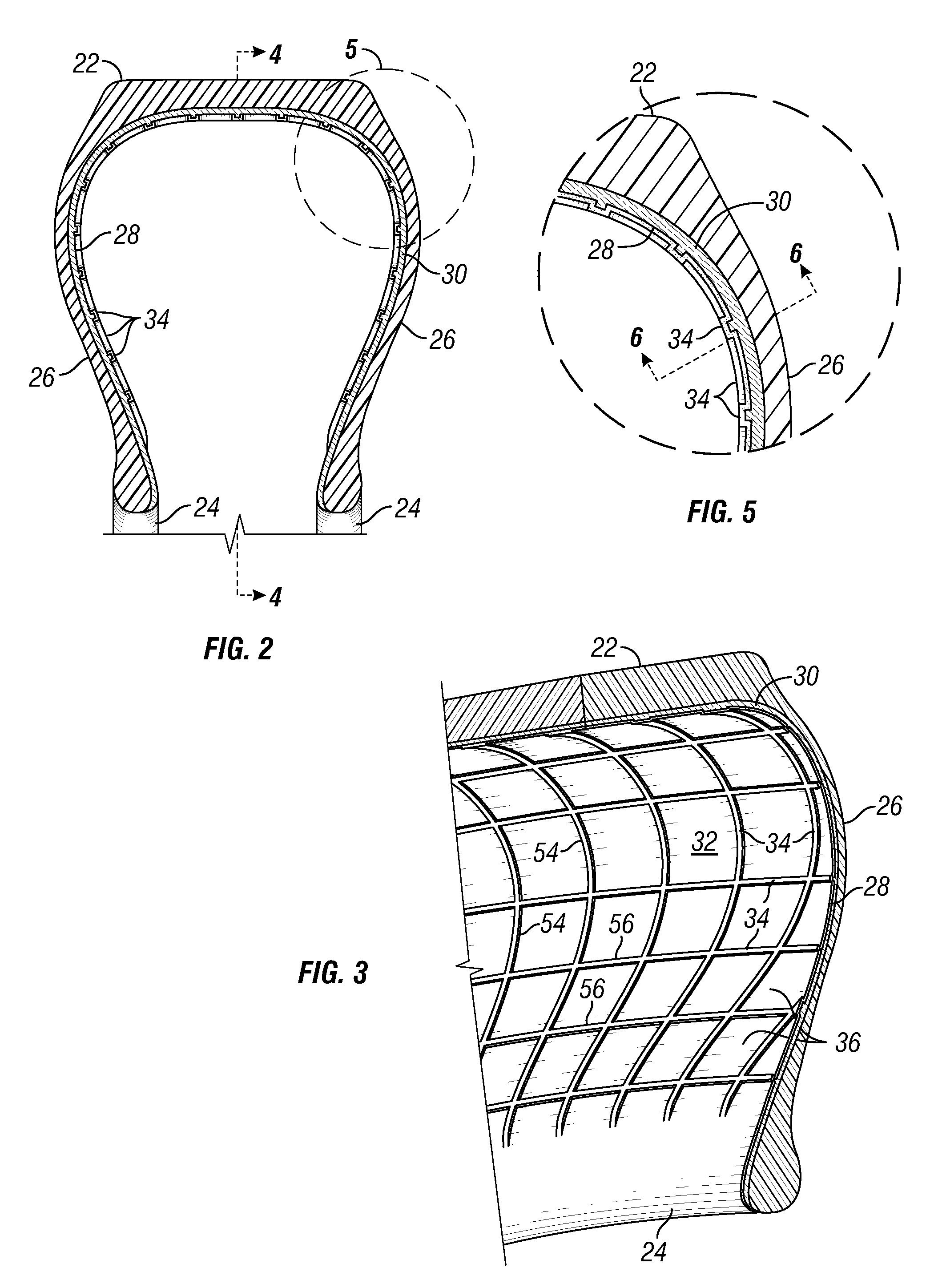 Tire design for ease of inner liner removal and method there for