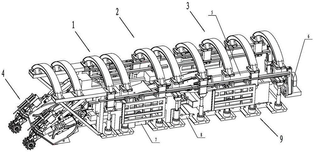 Pre-supporting combined unit suitable for soft rock tunneling