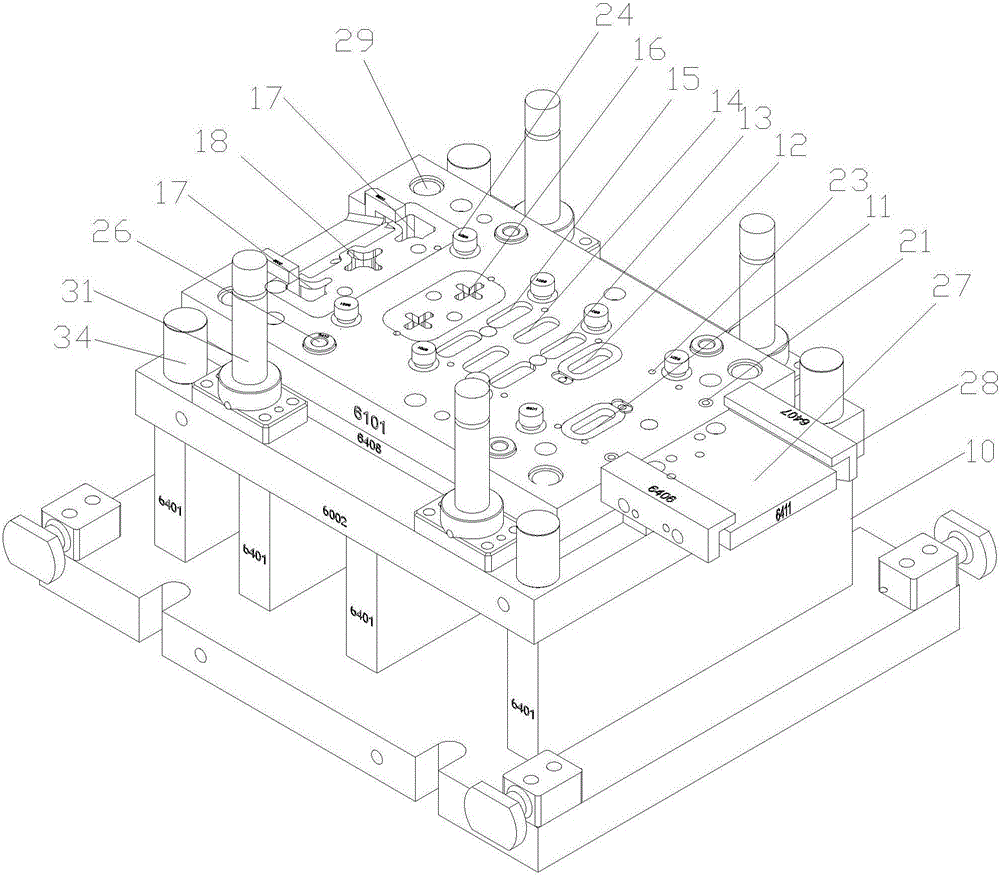 U-shaped piece grading punch forming die