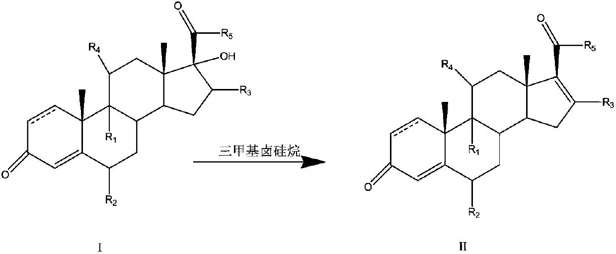 Preparation method of 16-ene steroid compound