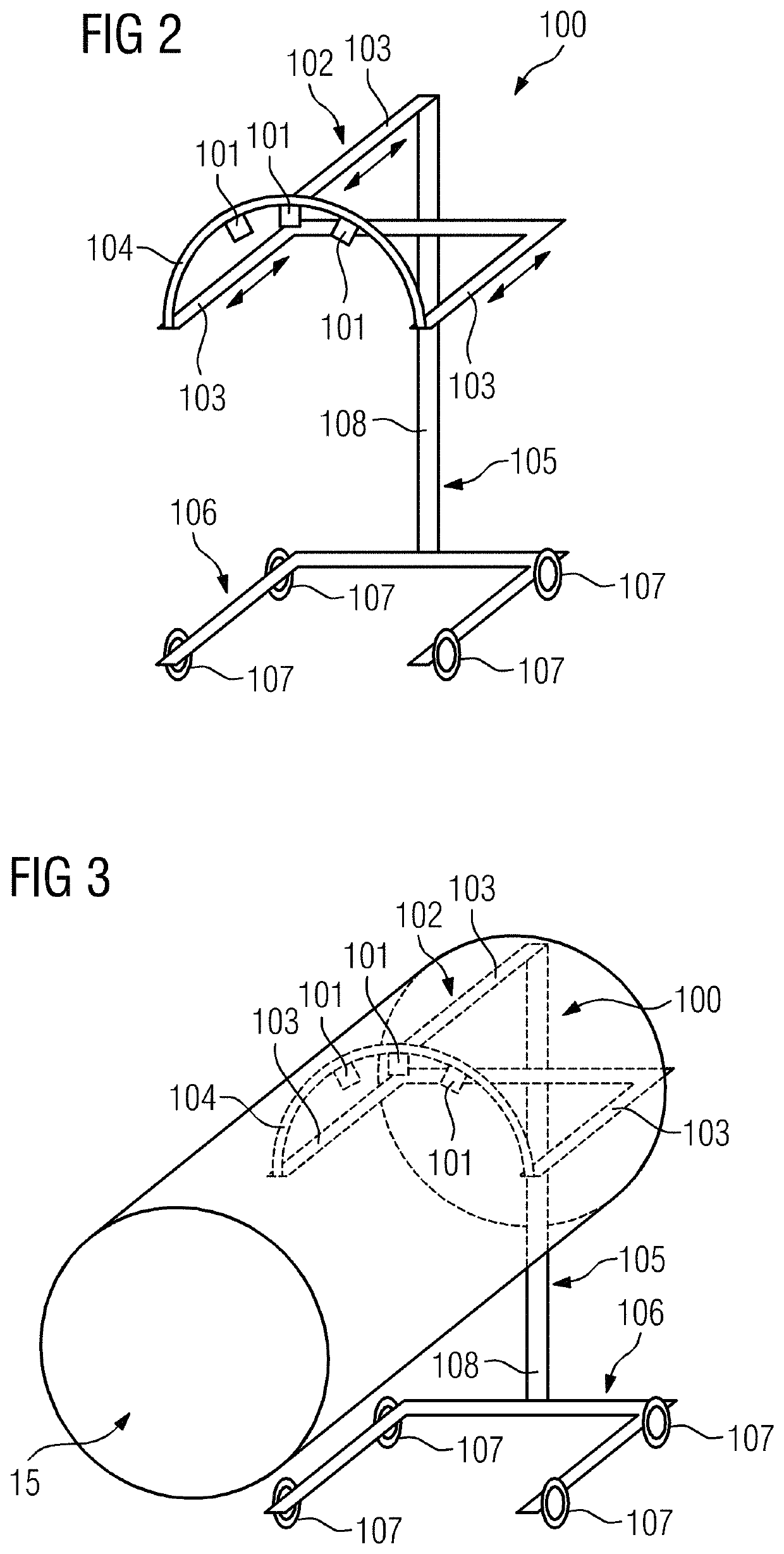Medical imaging apparatus and sensor arrangement therefor for acquiring at least one item of patient movement information during a medical imaging examination