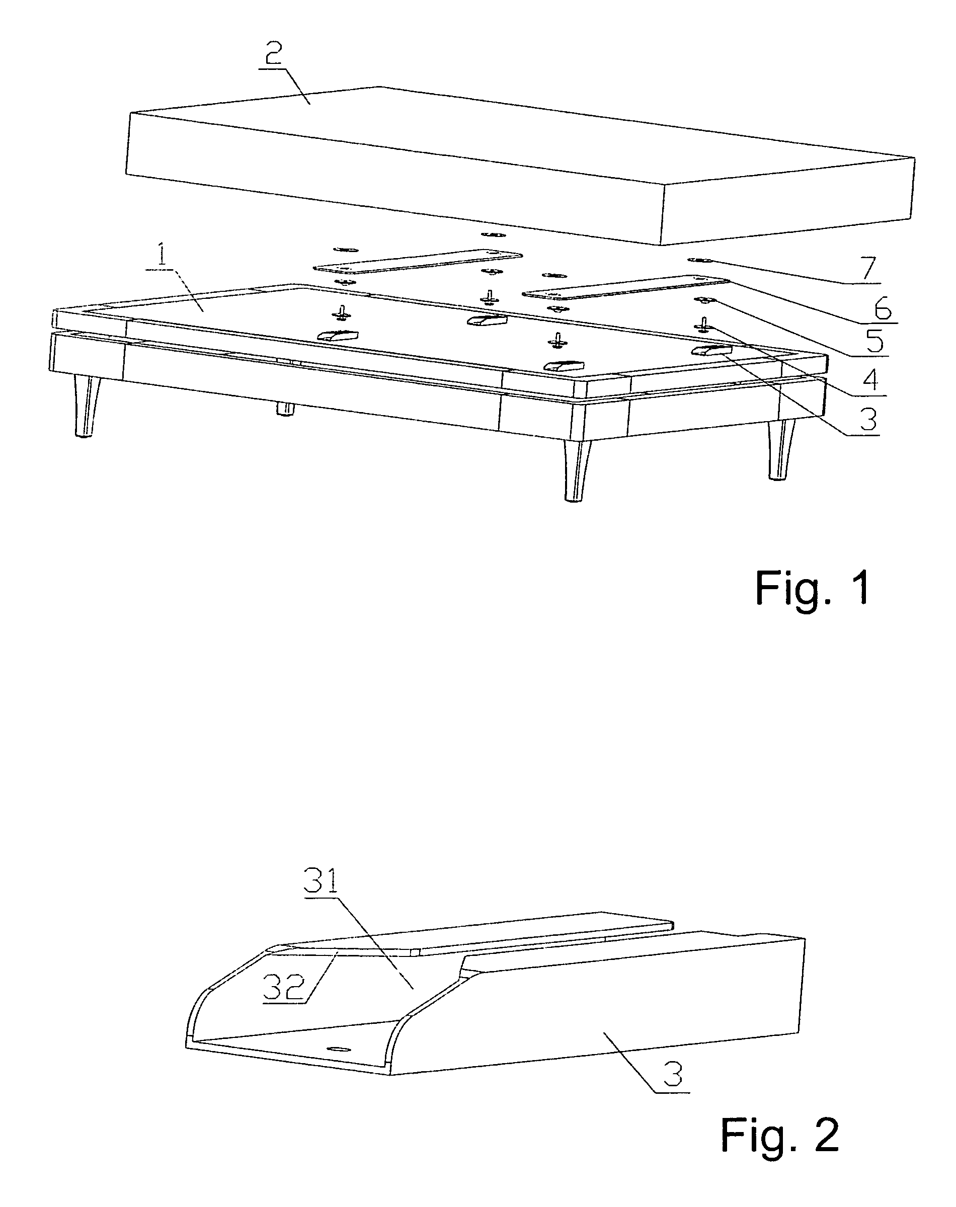 Electric bed bedboard with embedded fixed structure