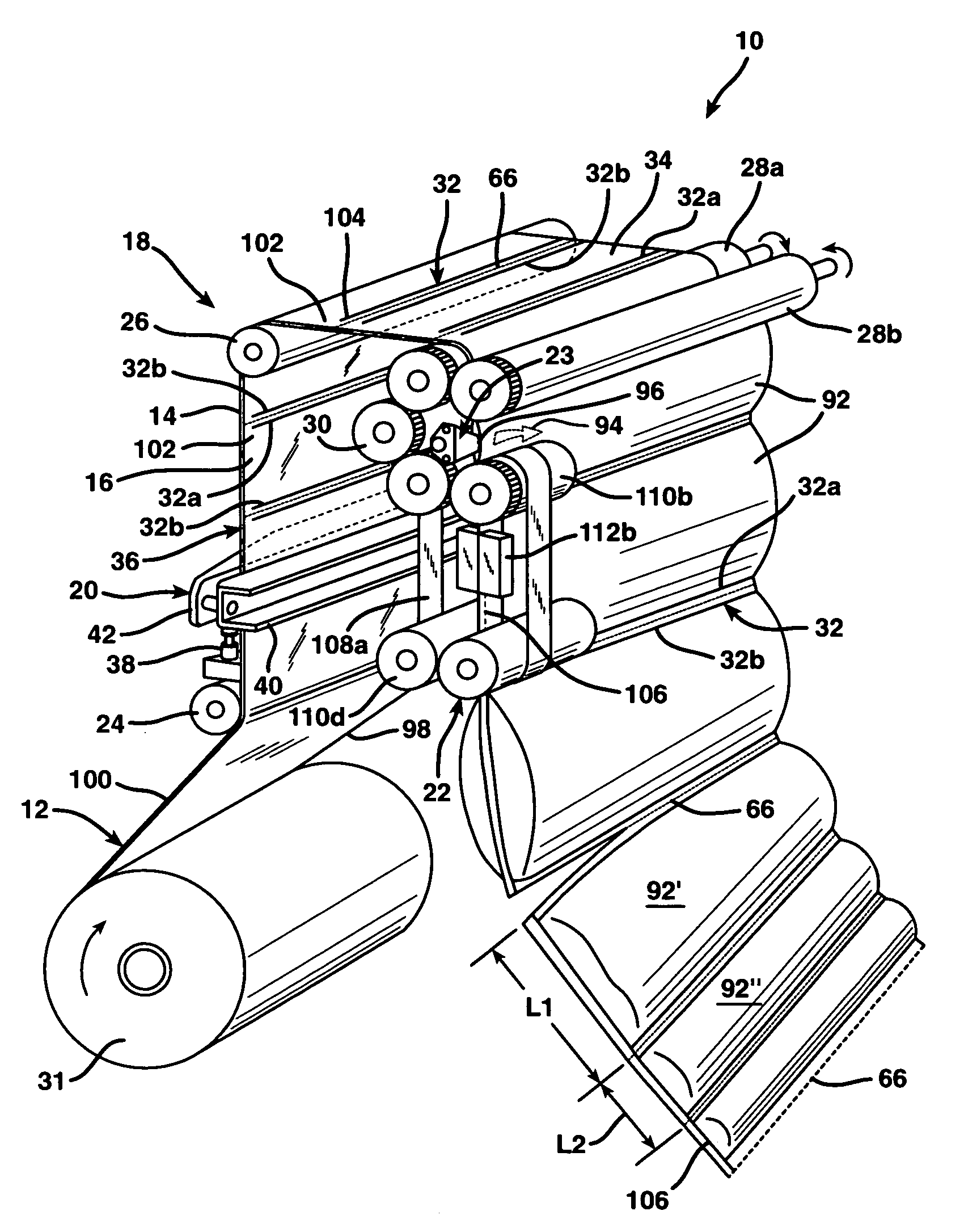 Apparatus and method for forming inflated containers