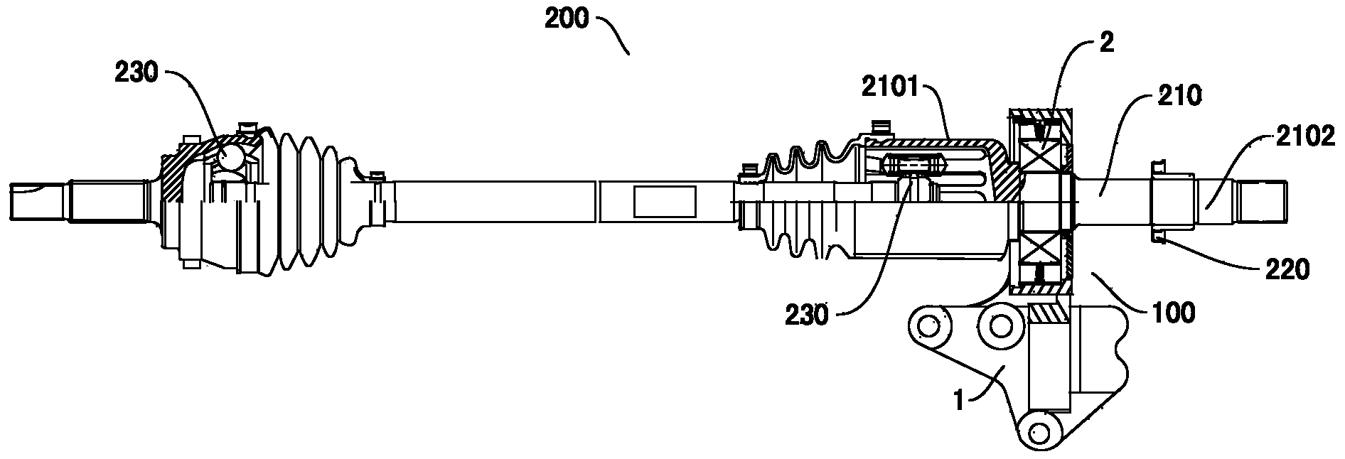 Middle supporting assembly used for vehicle driving shaft assembly