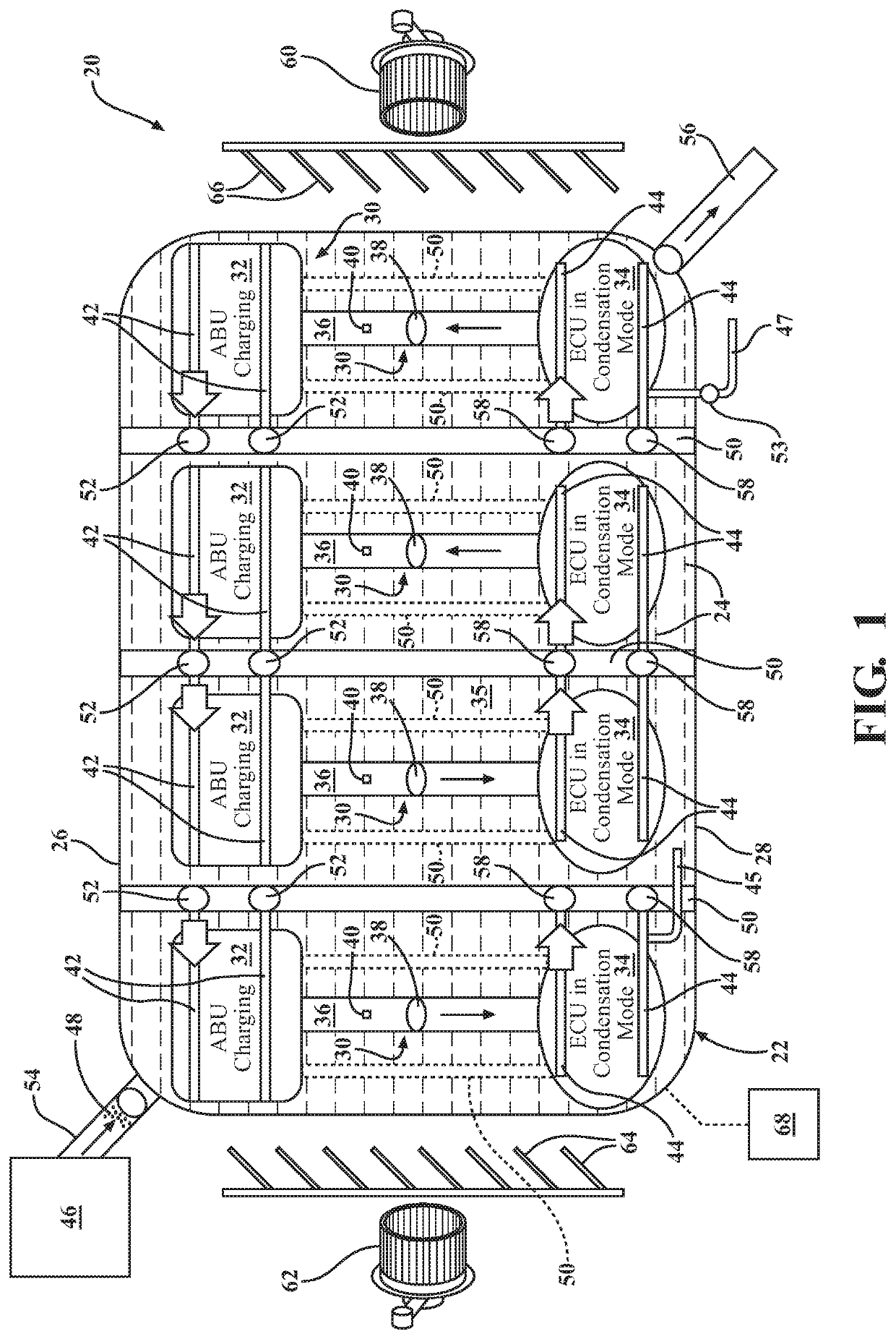 Heating and cooling system for a vehicle including a thermophysical battery