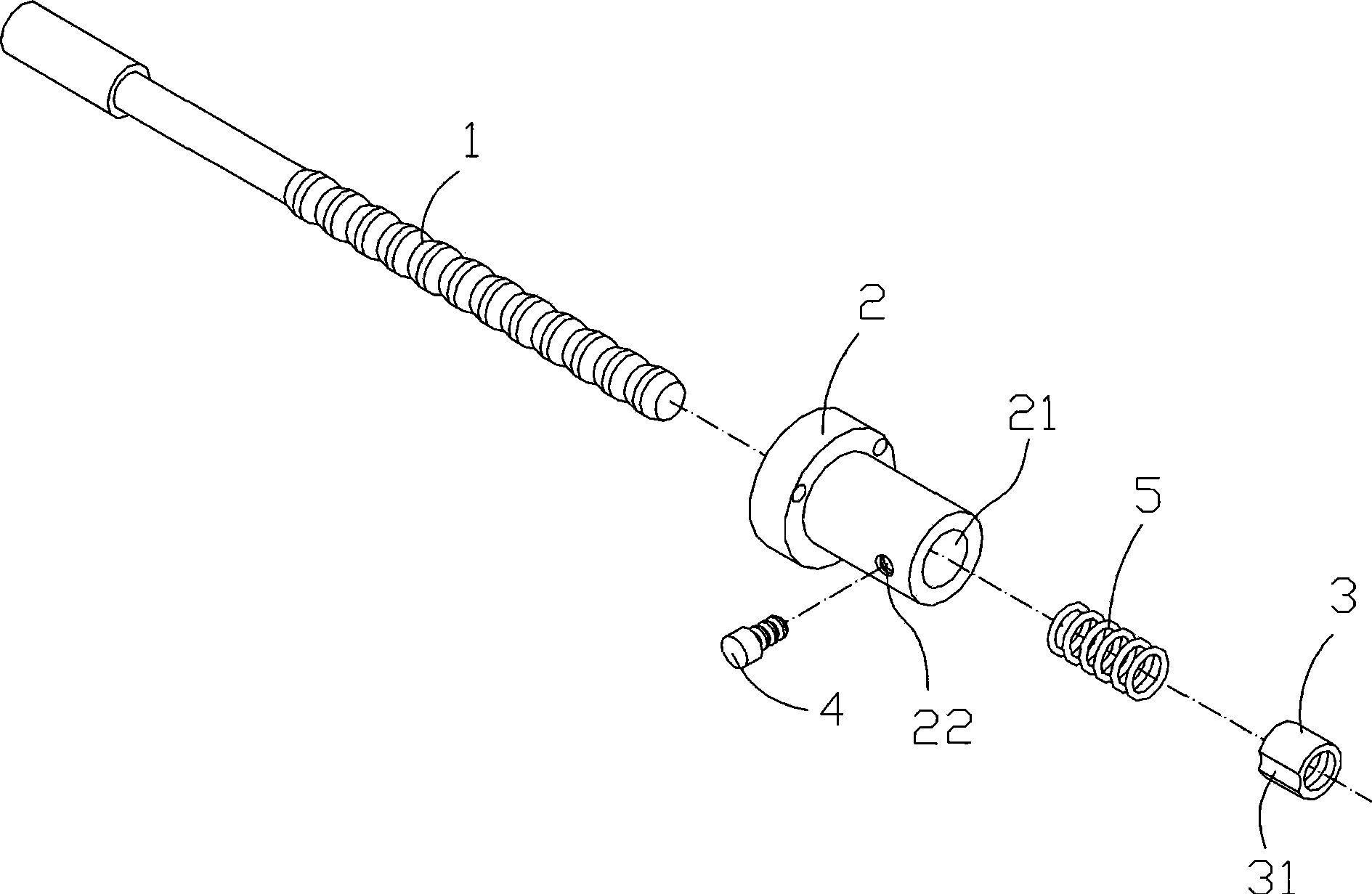 Apparatus for eliminating clearance between screw mandrel and nut