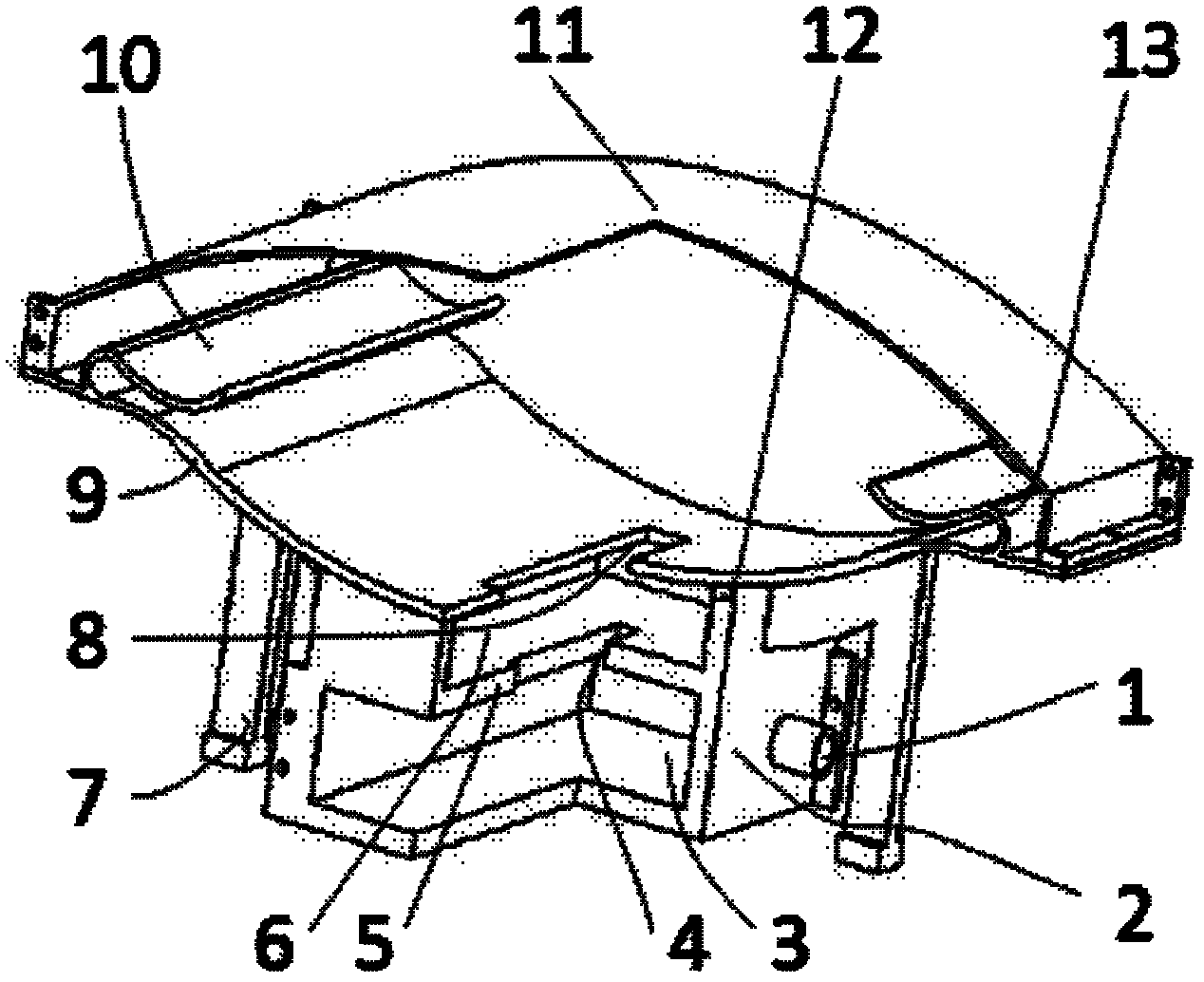 Double-air-chamber box body for transmitting suspended materials