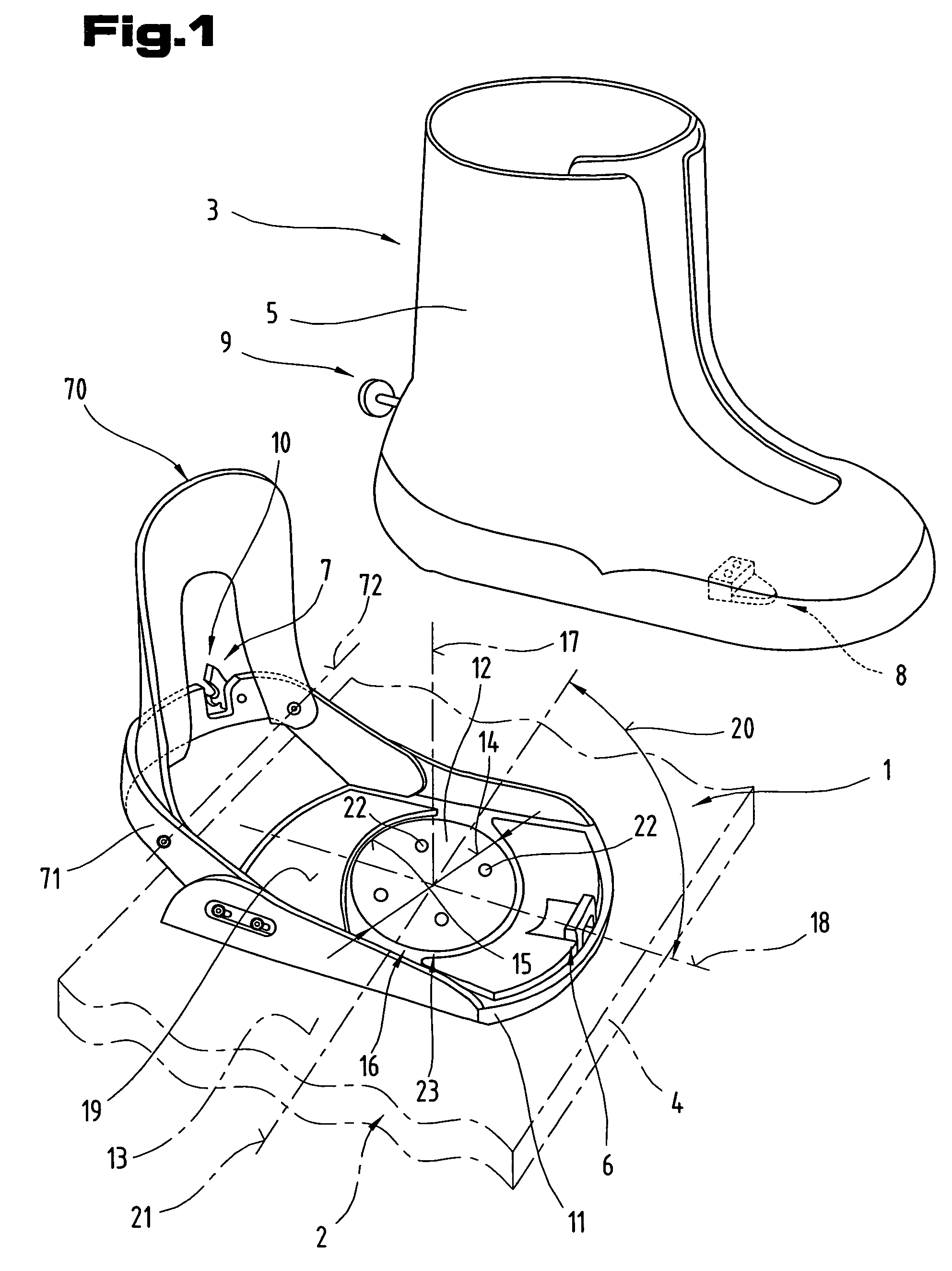 Binding unit for sports devices, in particular for a snowboard