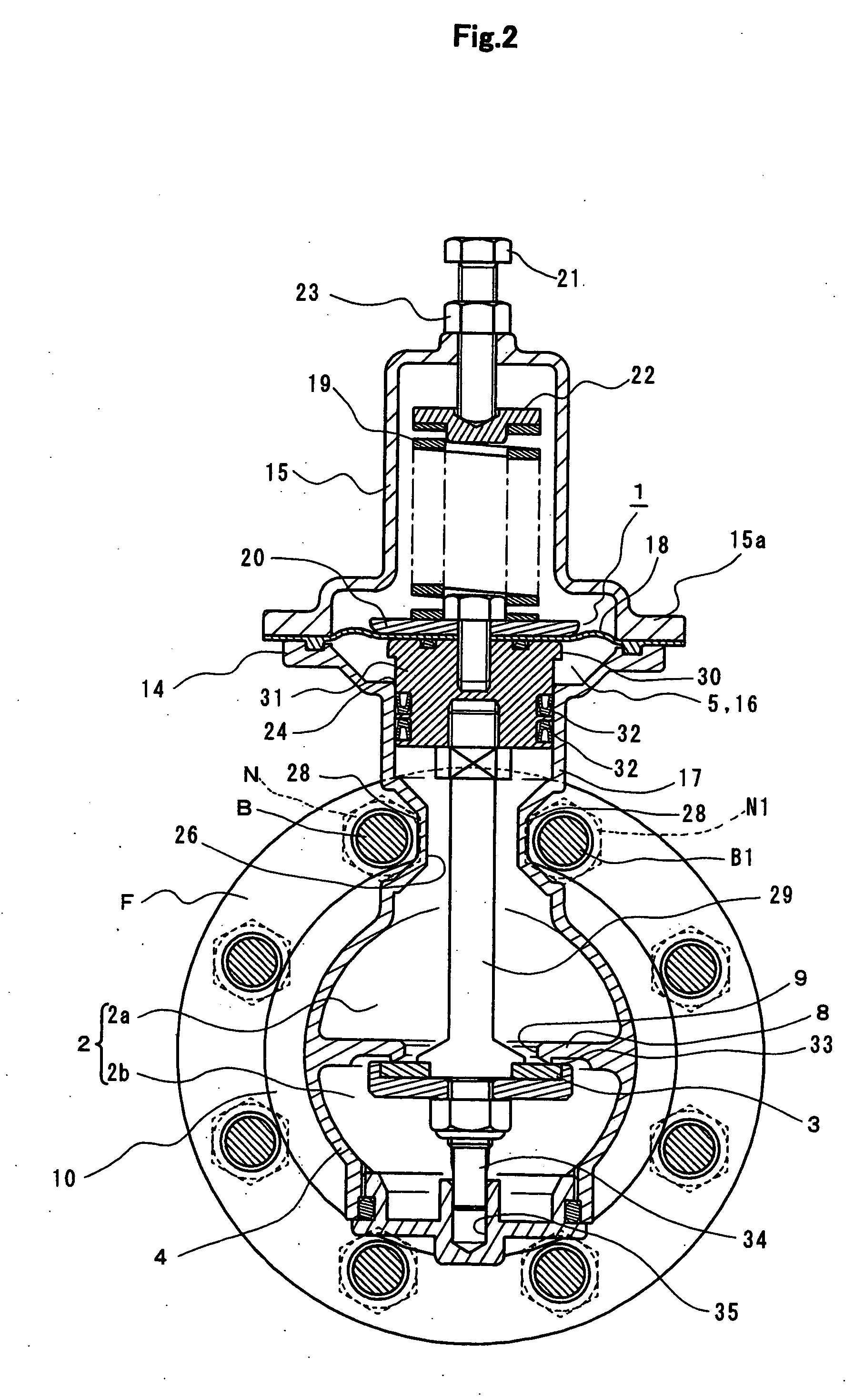 Wafer-type direct-acting valve
