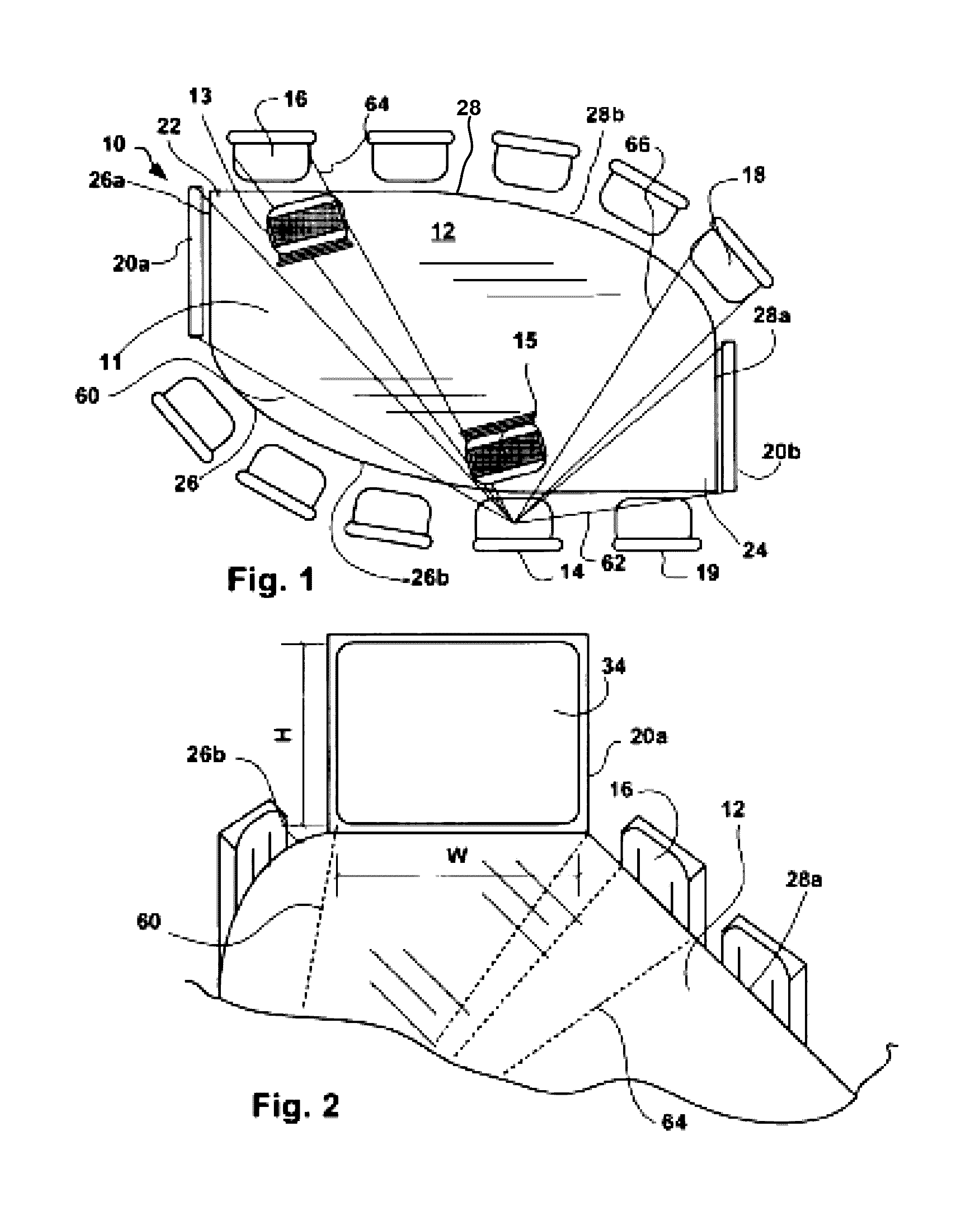 Multi-Use Conferencing Space, Table Arrangement And Display Configuration