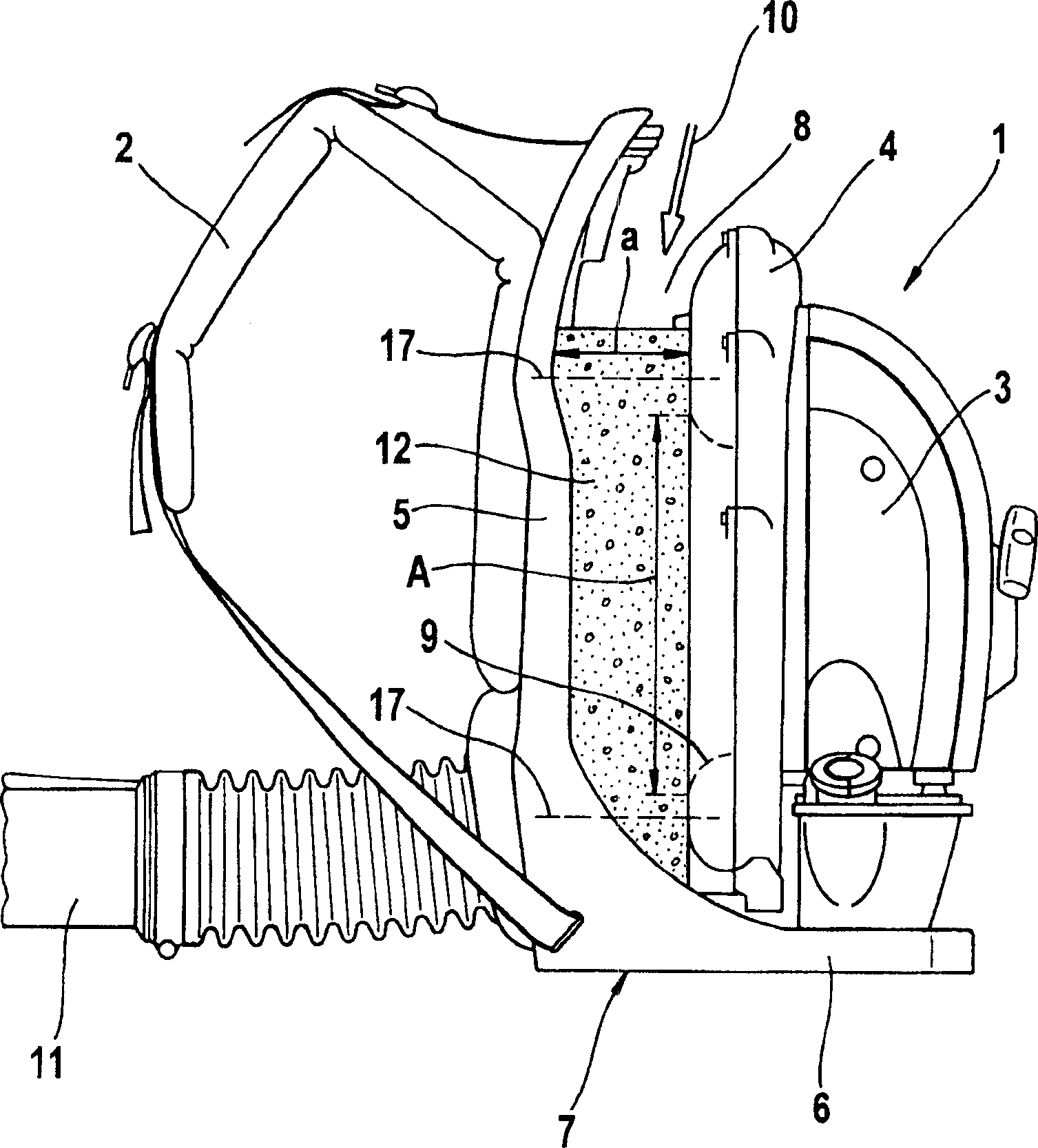 Blower having a carrying frame