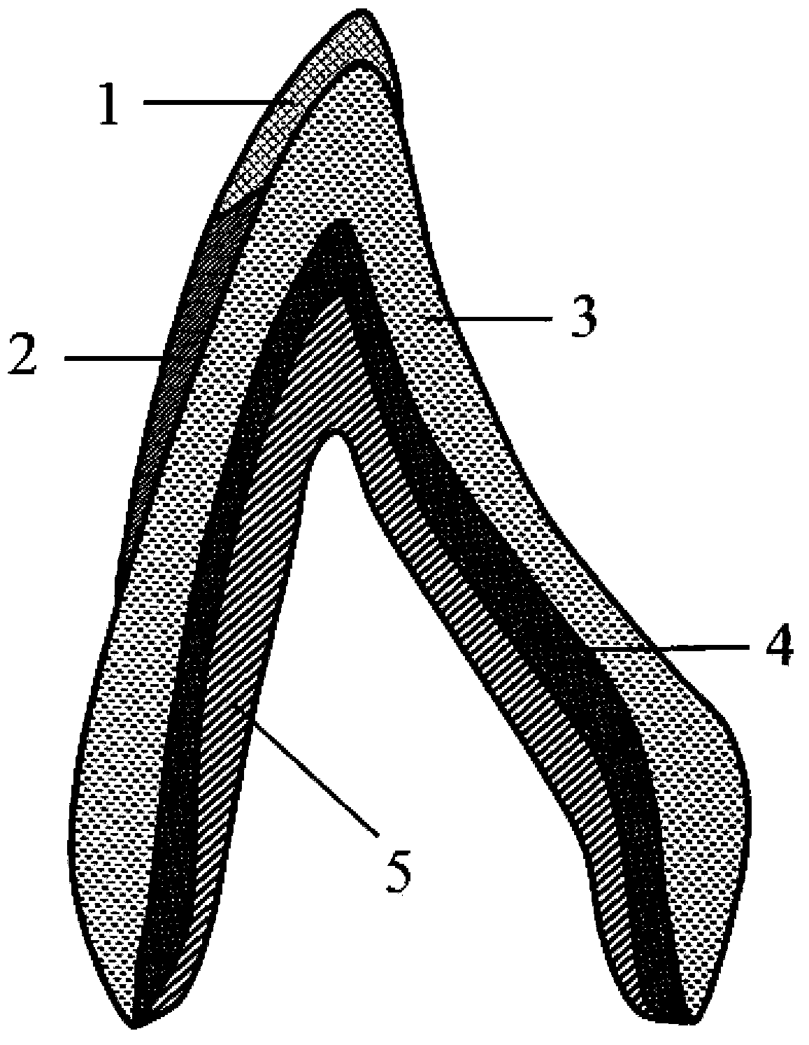 Glass used as dental veneering porcelain, preparation method and application thereof