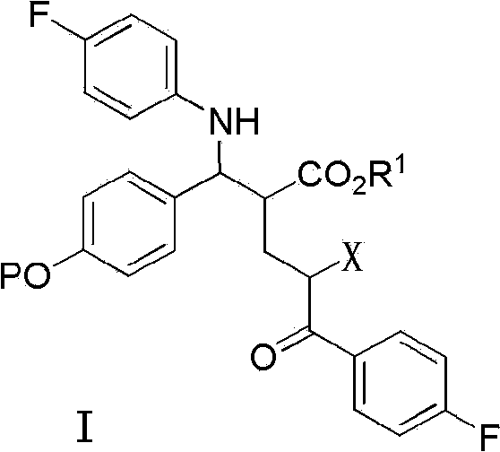 Synthetic method of ezetimibe, and intermediate used in synthetic method
