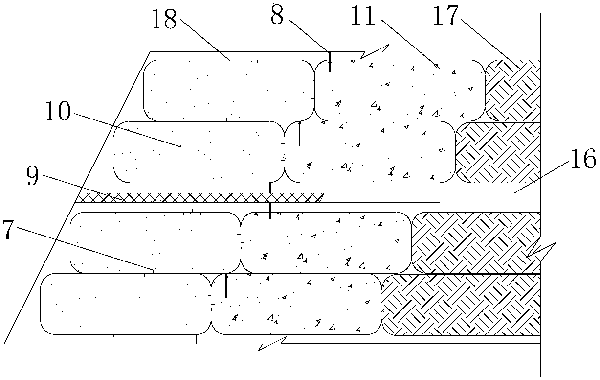 Construction method for roadbed three-dimensional drainage strengthened ecological slope protecting structure
