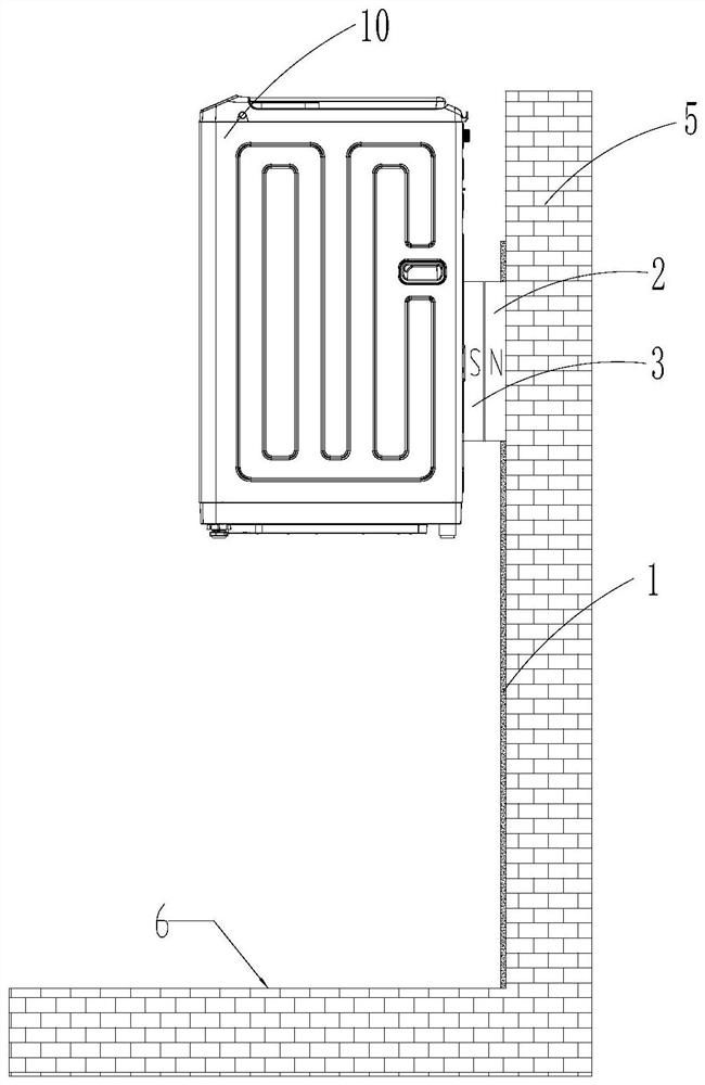 Wall-mounted washing machine bracket and washing machine