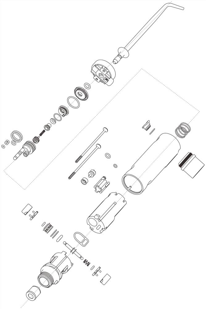 Water outlet device and drawing type water outlet faucet