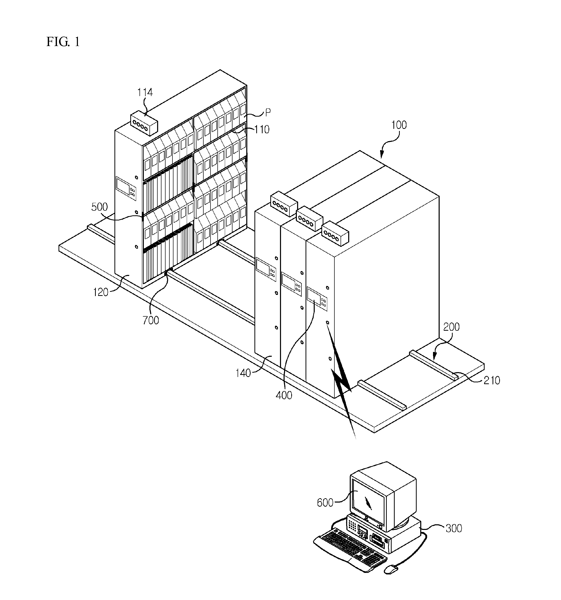 Mobile rack for a library and RFID system for a library including the same