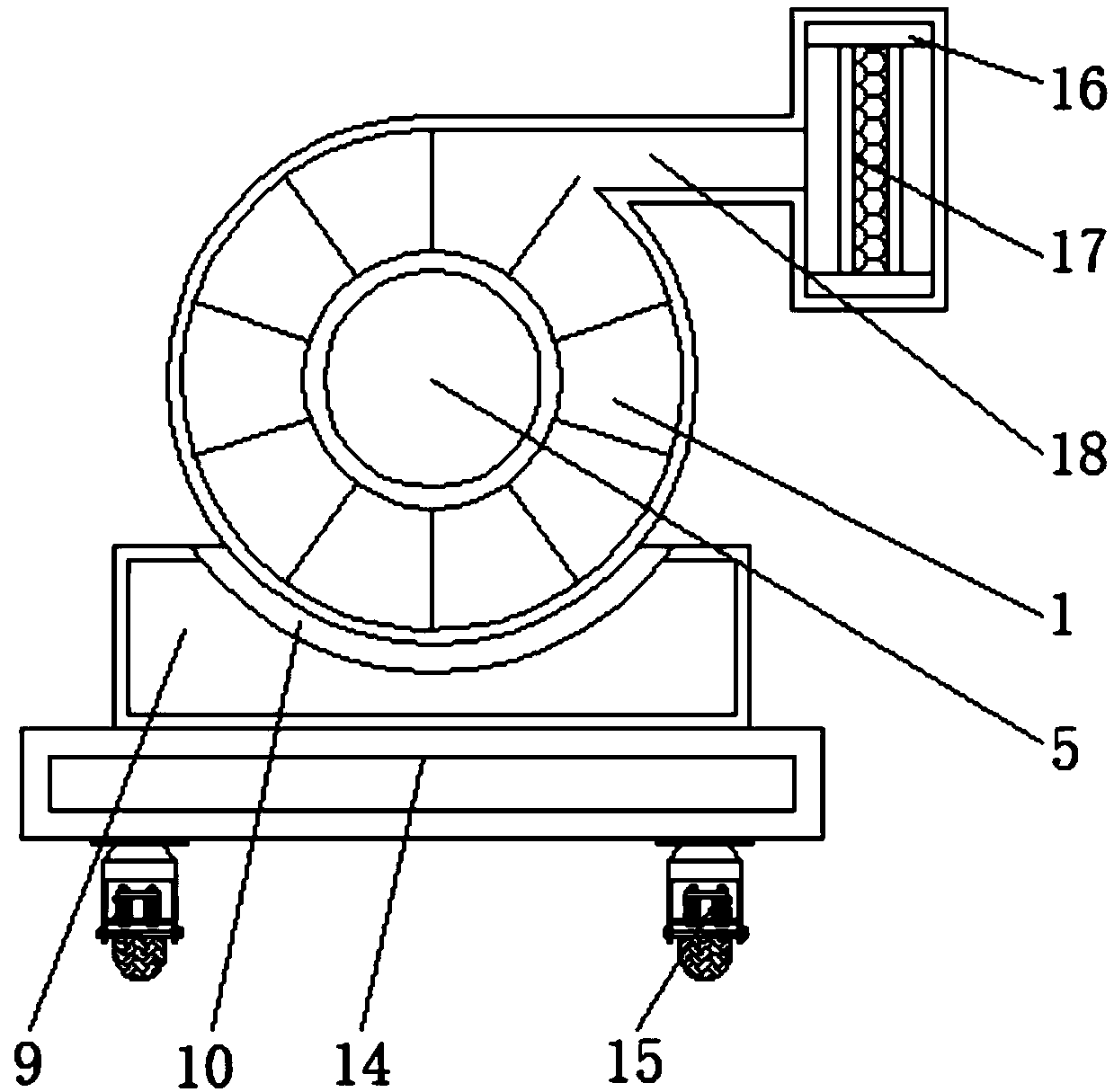 Combustion fan used for ceramic wall and floor tile production