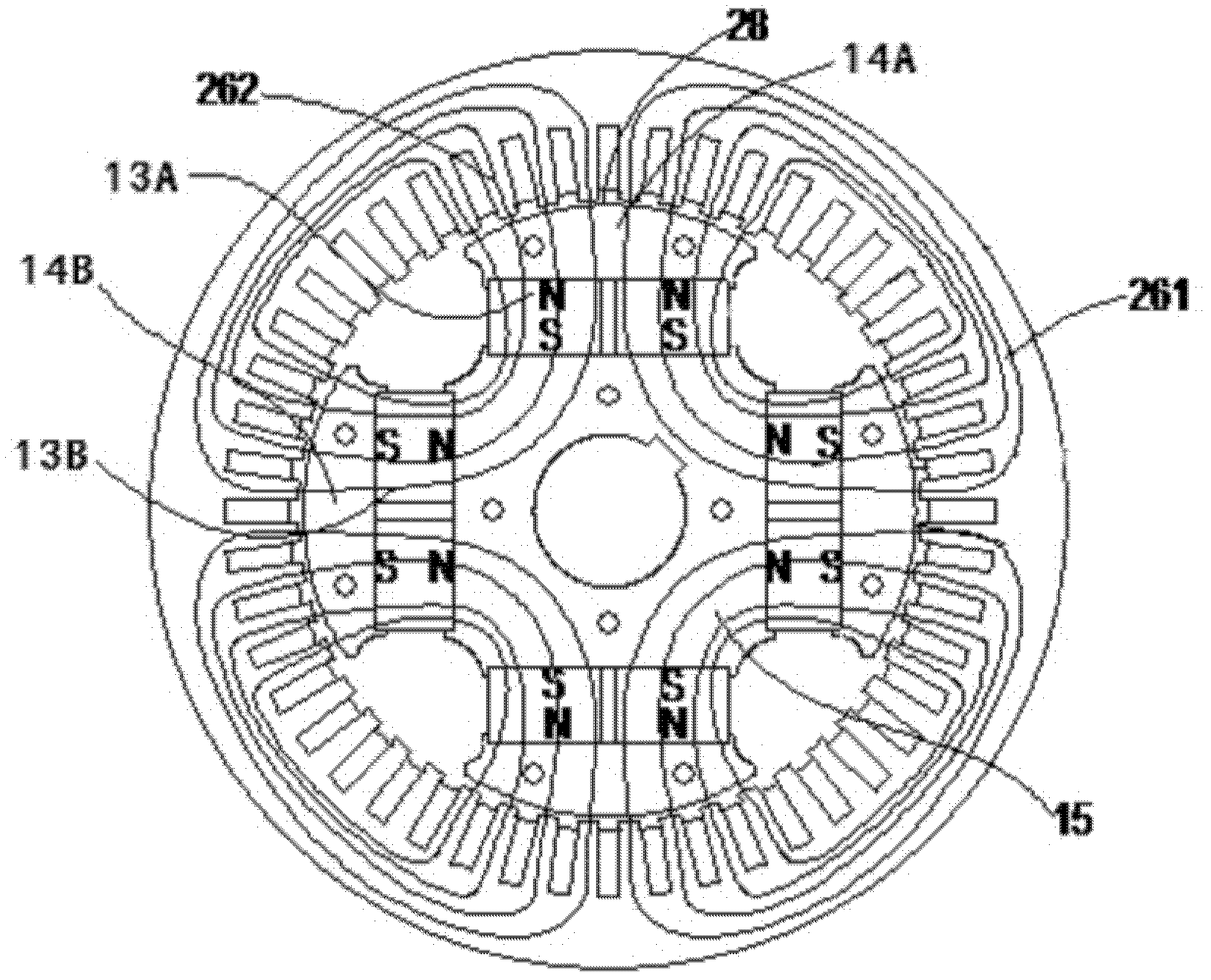 Sectional rotor structure for permanent magnet synchronous motor
