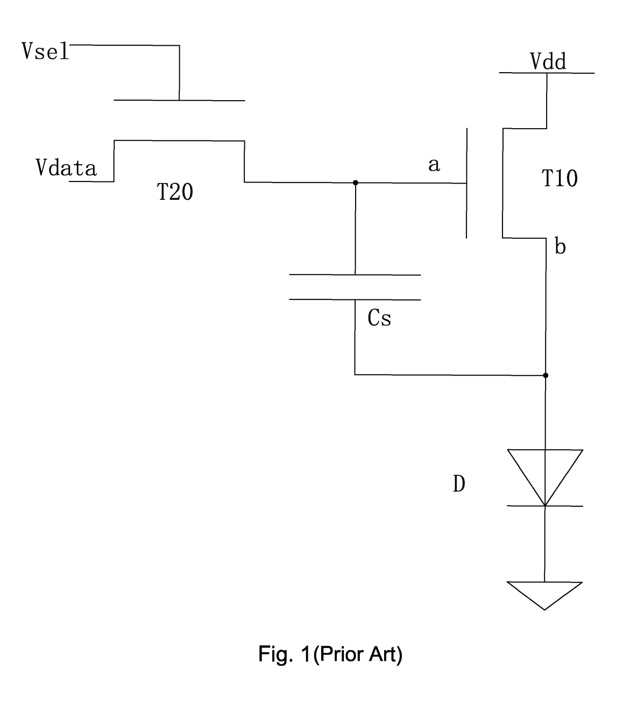 Four-transistor-two-capacitor AMOLED pixel driving circuit and pixel driving method based on the circuit