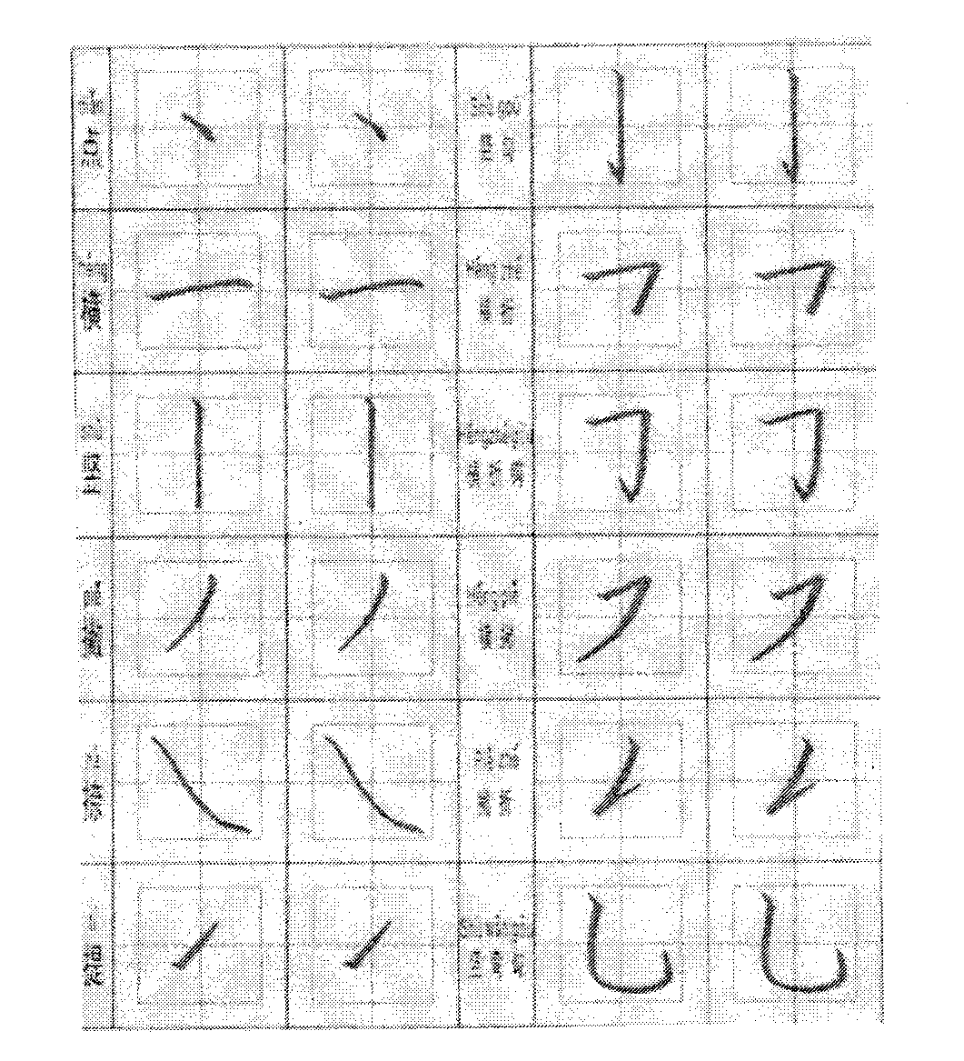 Writing template tracing calligraphy practicing method