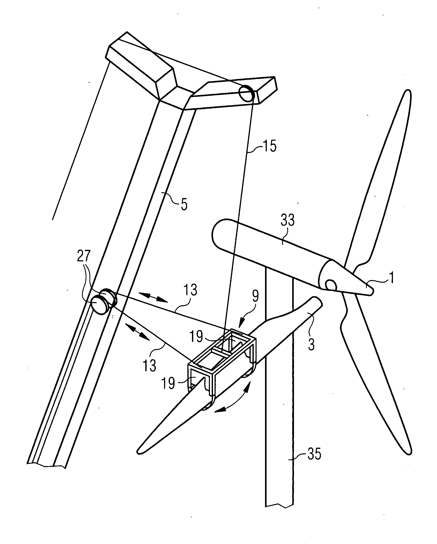Method and device for mounting of wind turbine blades