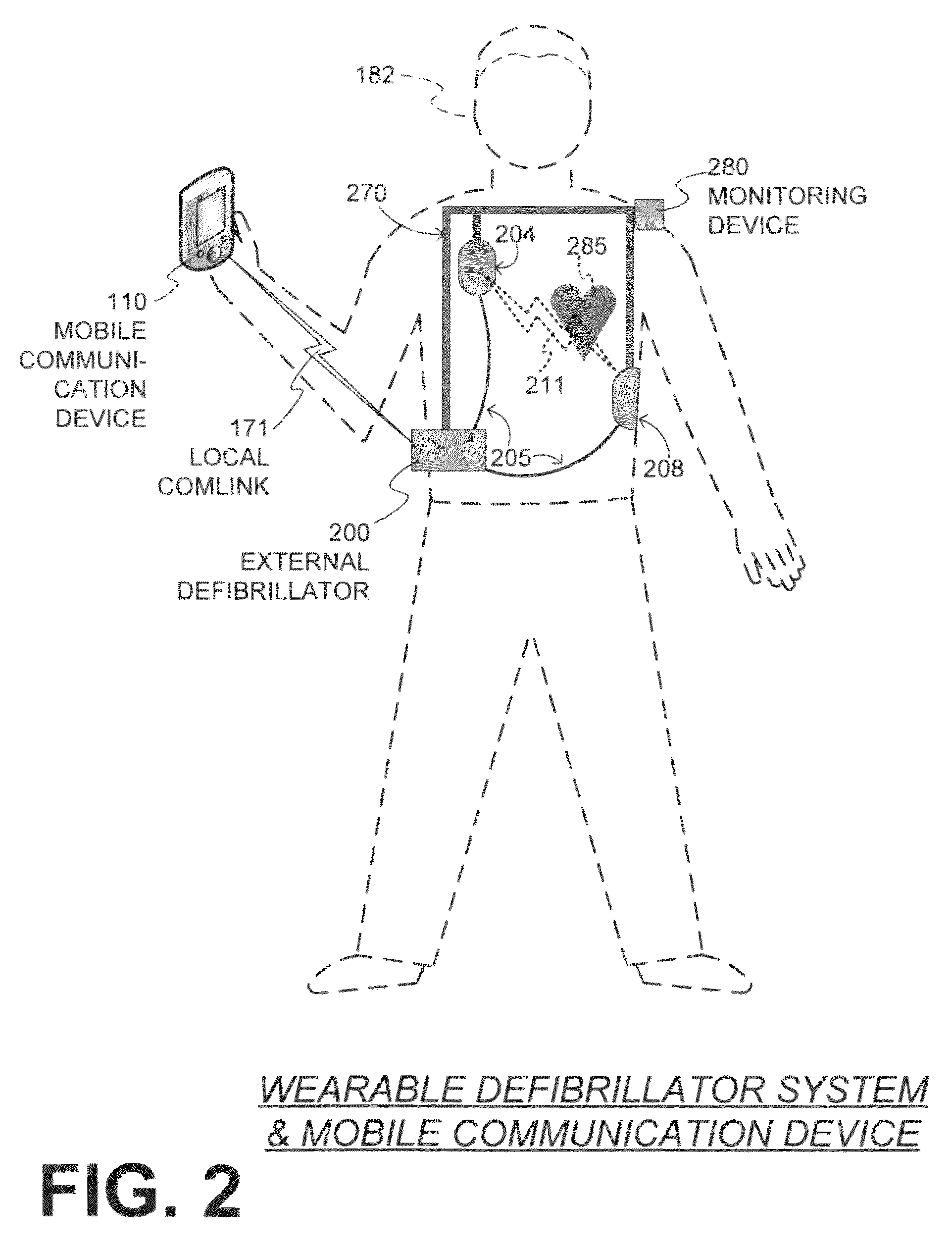 Wearable defibrillator system communicating via mobile communication device