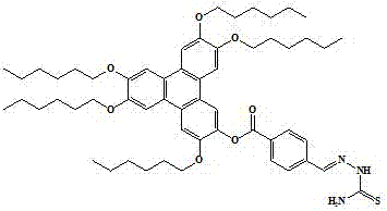 Triphenylene anion recognition receptor containing thiosemicarbazide thiosemicarbazide Schiff base side chain and its application