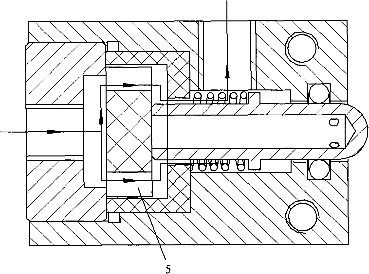 Two-position three-way valve