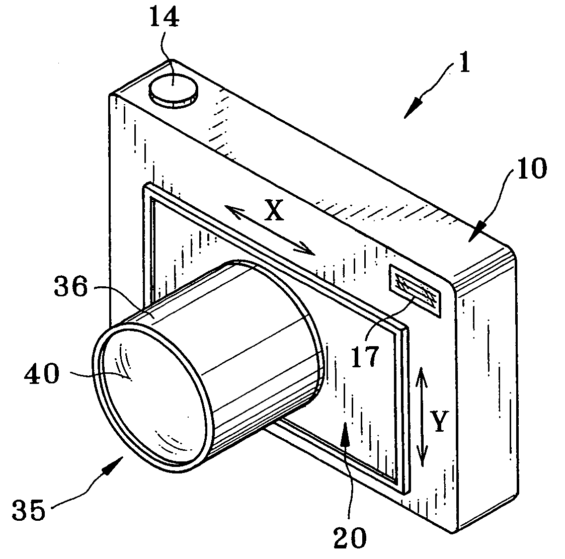 Digital camera and lens assembly