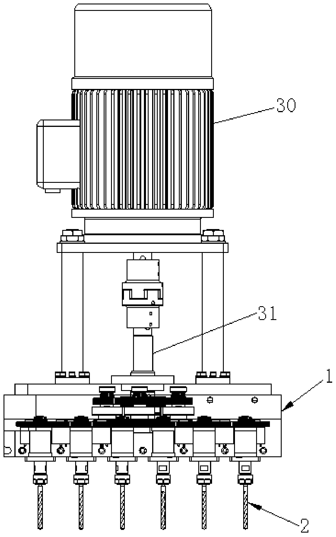 Quick-changing multi-spindle tool