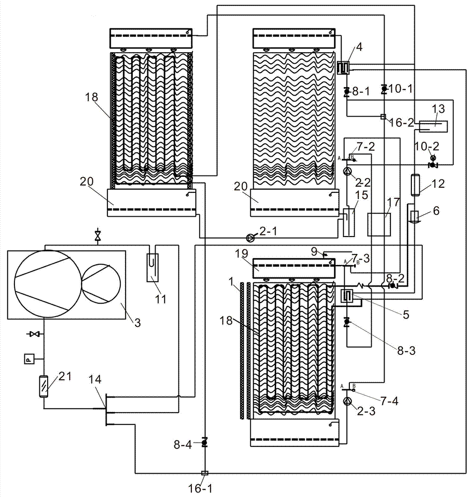 Efficient heat pump full-heat recovery solution-type new fan and energy regulating method thereof