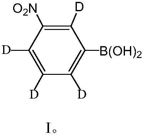 Deuteration-3-nitrobenzene boric acid and preparation method and application thereof