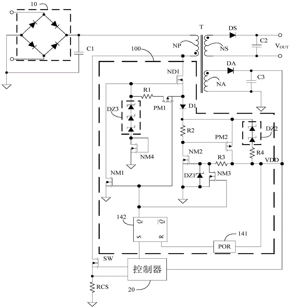 High-voltage start-up circuit