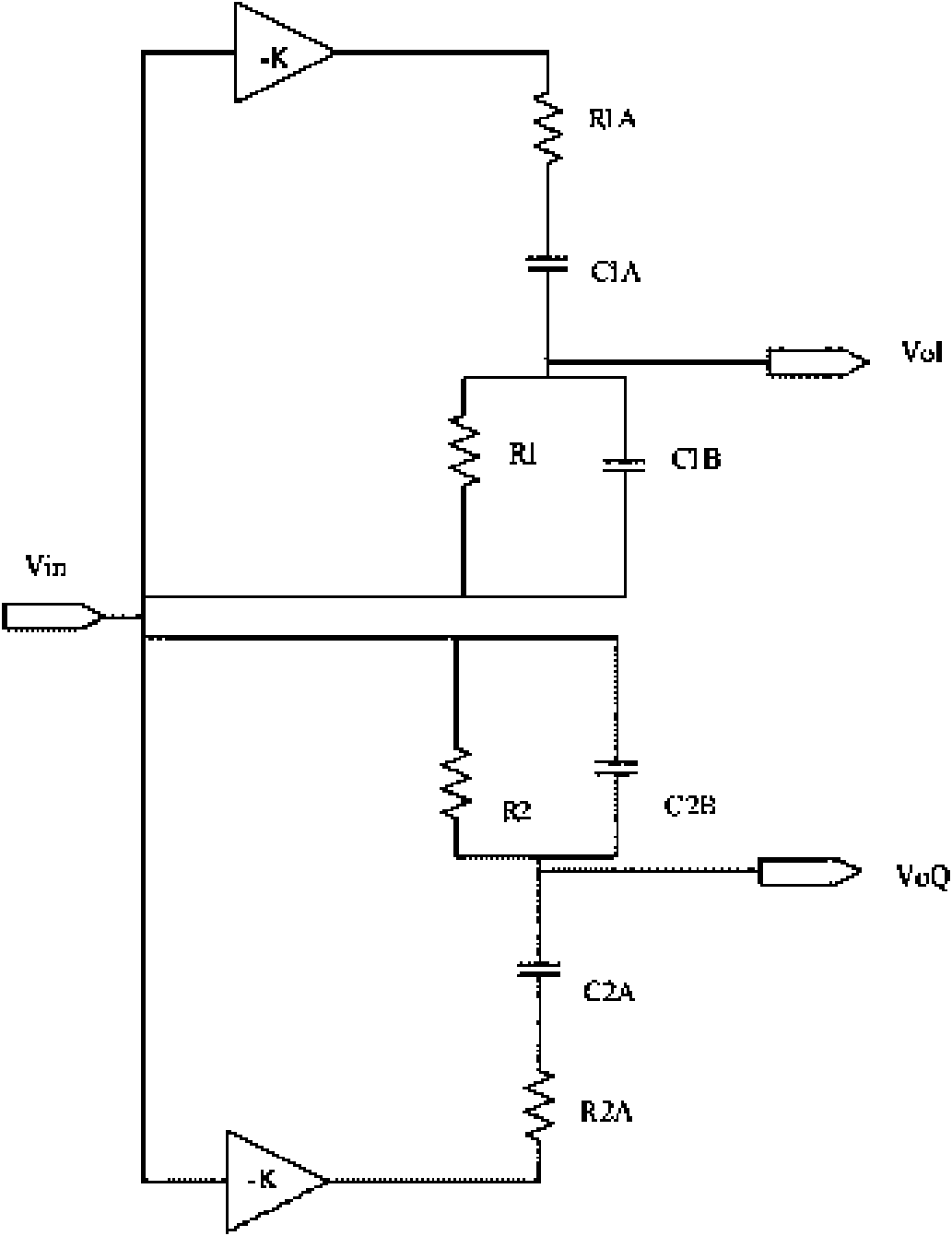 NMOS transistor based 90-degree phase shifter
