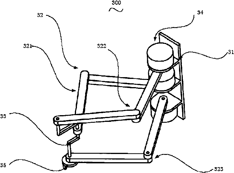 Large-working space parallel robot mechanism