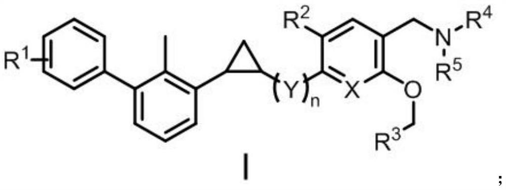 Biphenyl derivative containing cyclopropane structure as well as preparation method and application of biphenyl derivative