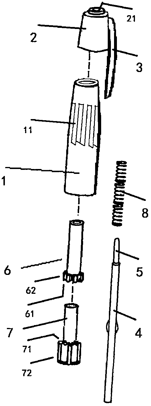 Writing tool with pen point capable of stretching out reversely after pressing