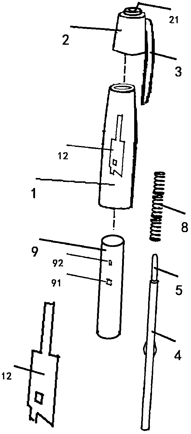 Writing tool with pen point capable of stretching out reversely after pressing